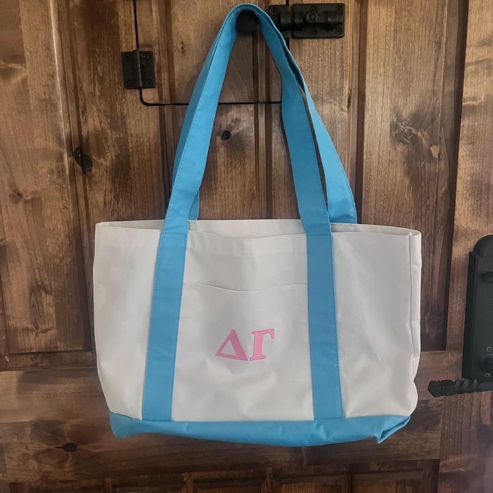 Delta Gamma Sorority Blue and White Tote Bag